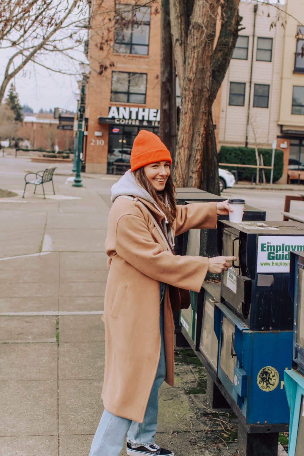 Camel coat with outlet hoodie