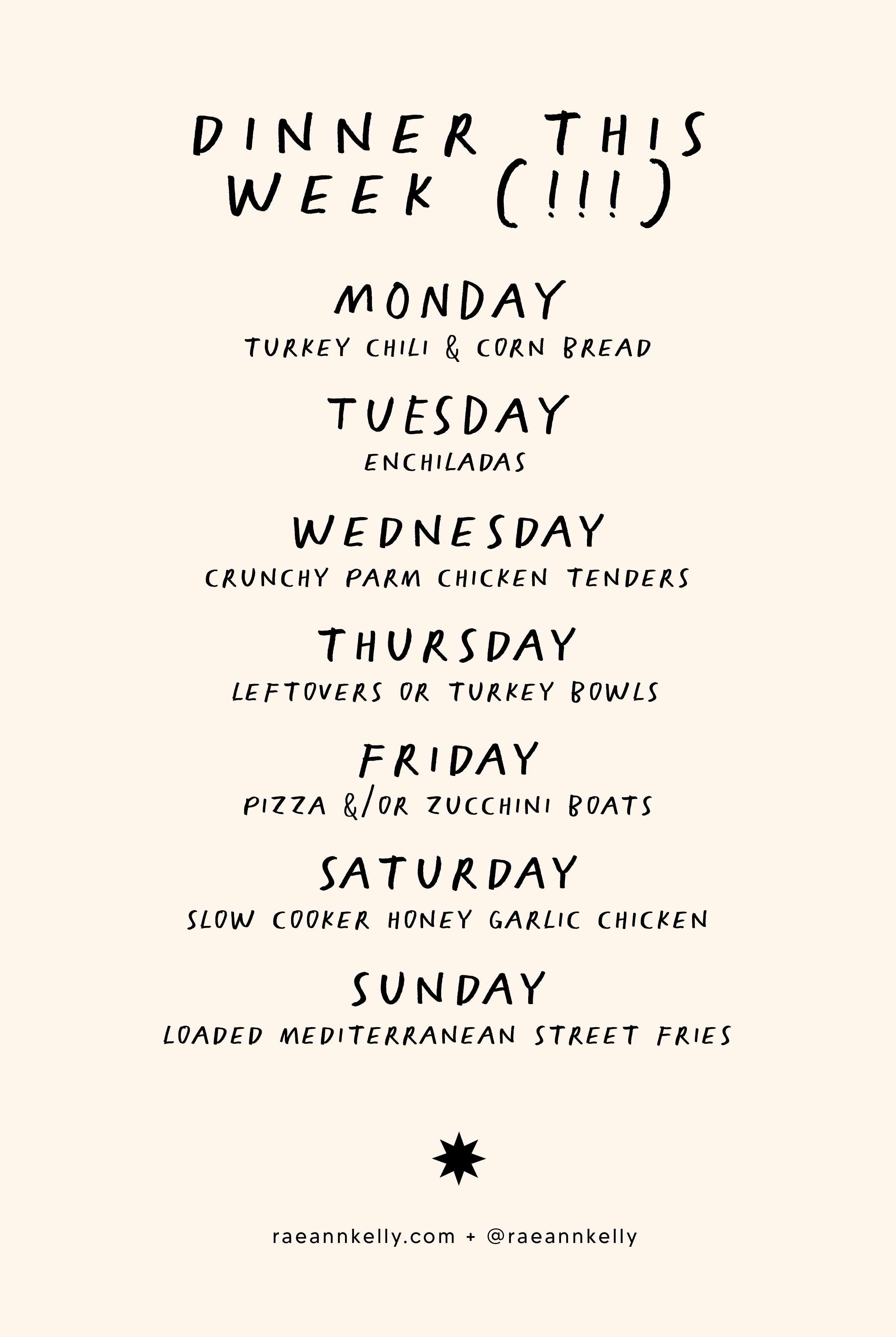 THE WEEKLY SPREAD: FEBRUARY MEAL PLAN, WEEK 2 - RAE ANN KELLY